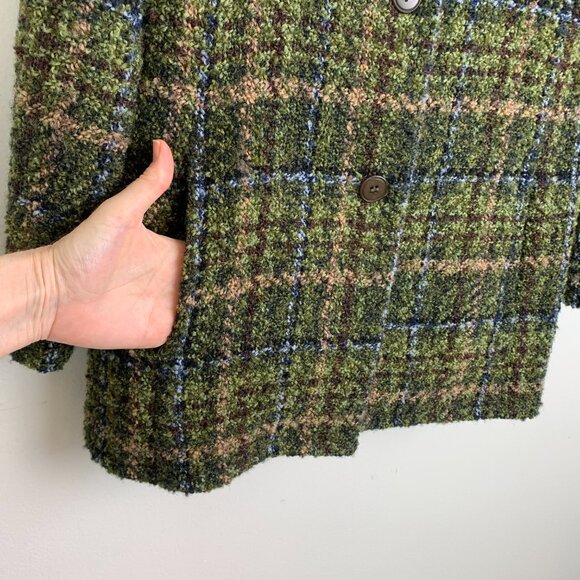Vintage Weave of the Irish Wool Boucle Knit Tweed Shacket Blazer S - Picture 5 of 10